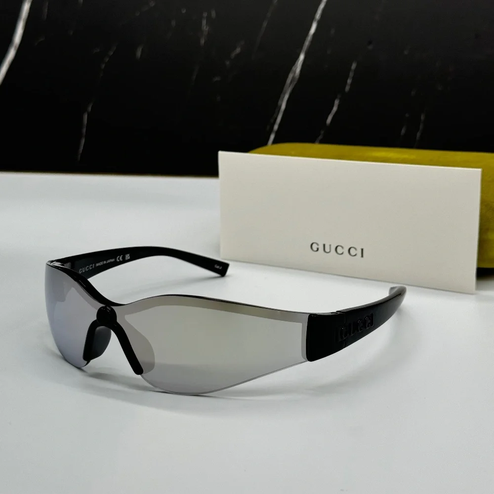 NEW GG1651S 004 GUCCI BLACK SILVER GEOMETRIC UNISEX GUCCI SUNGLASSES